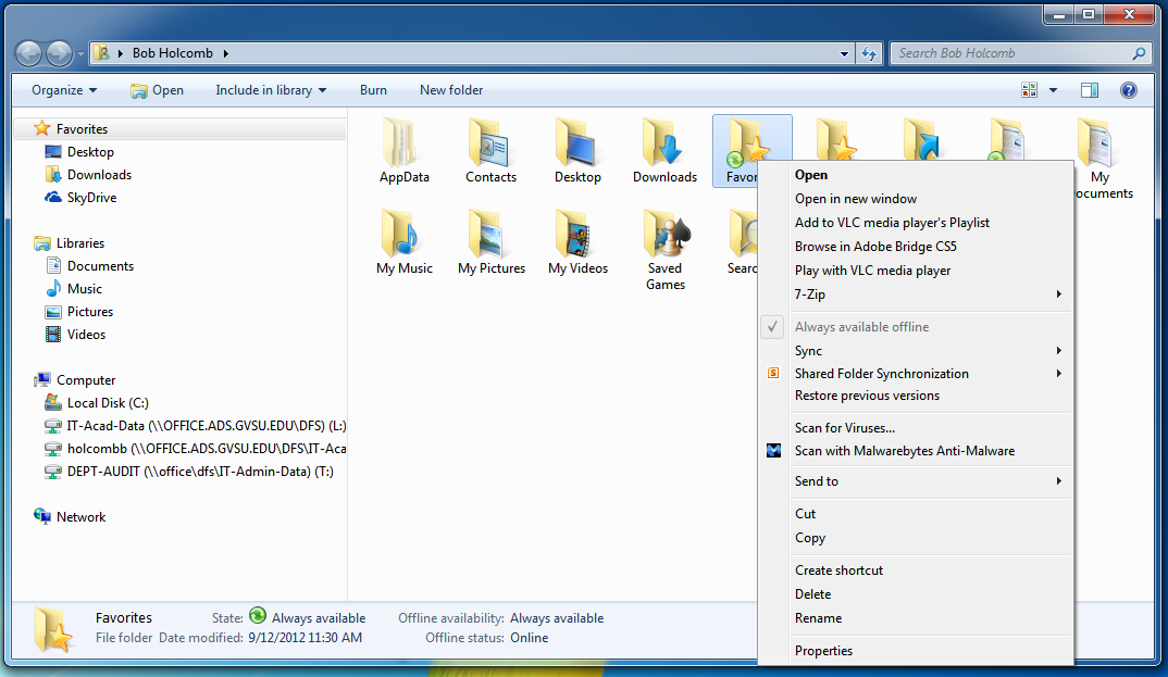 Sync Favorites Folder